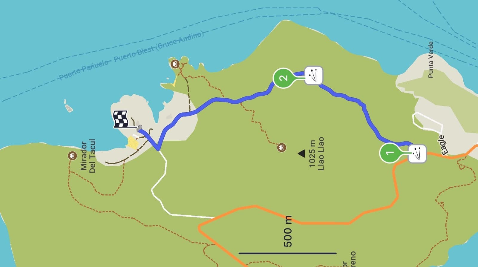 Villa Tacul trail map, Bariloche.