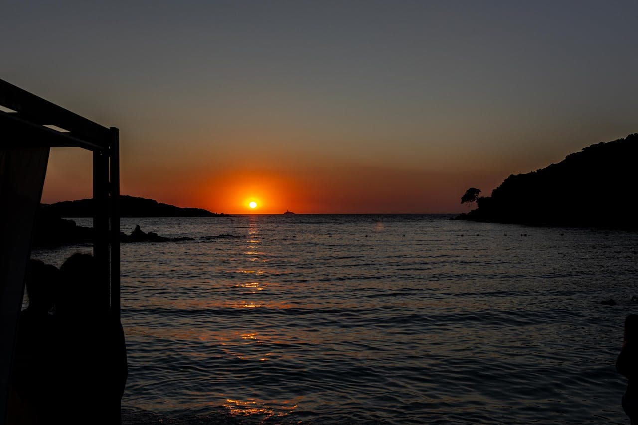 Sunset on the Albanian coast.