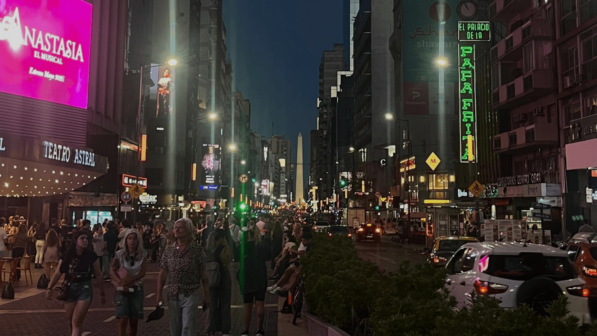 Corrientes Avenue, known as 'the street that never sleeps,' is the heart of Porteño nightlife.