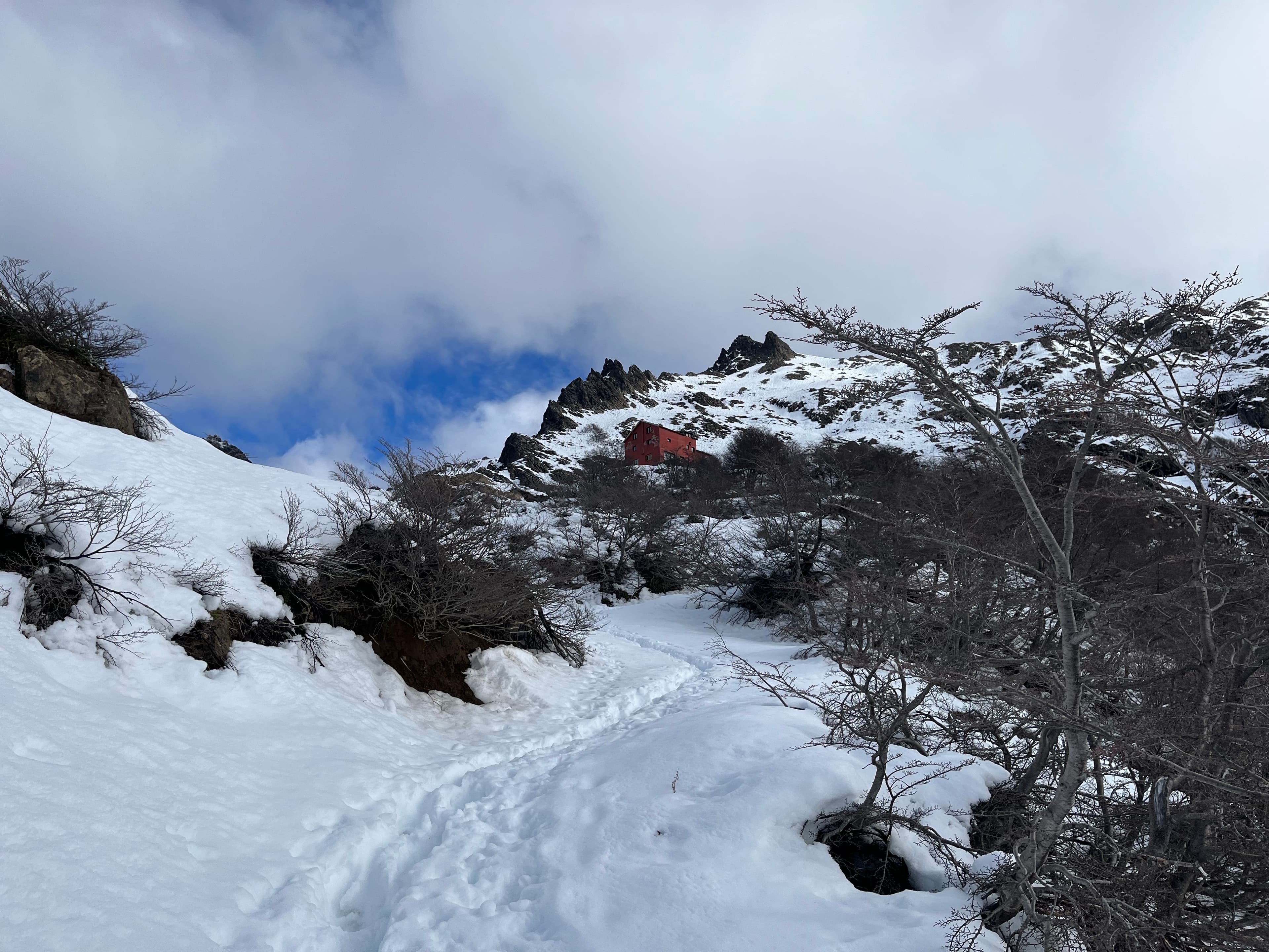 The last section was the most difficult. The path was steeper and with deeper snow.
