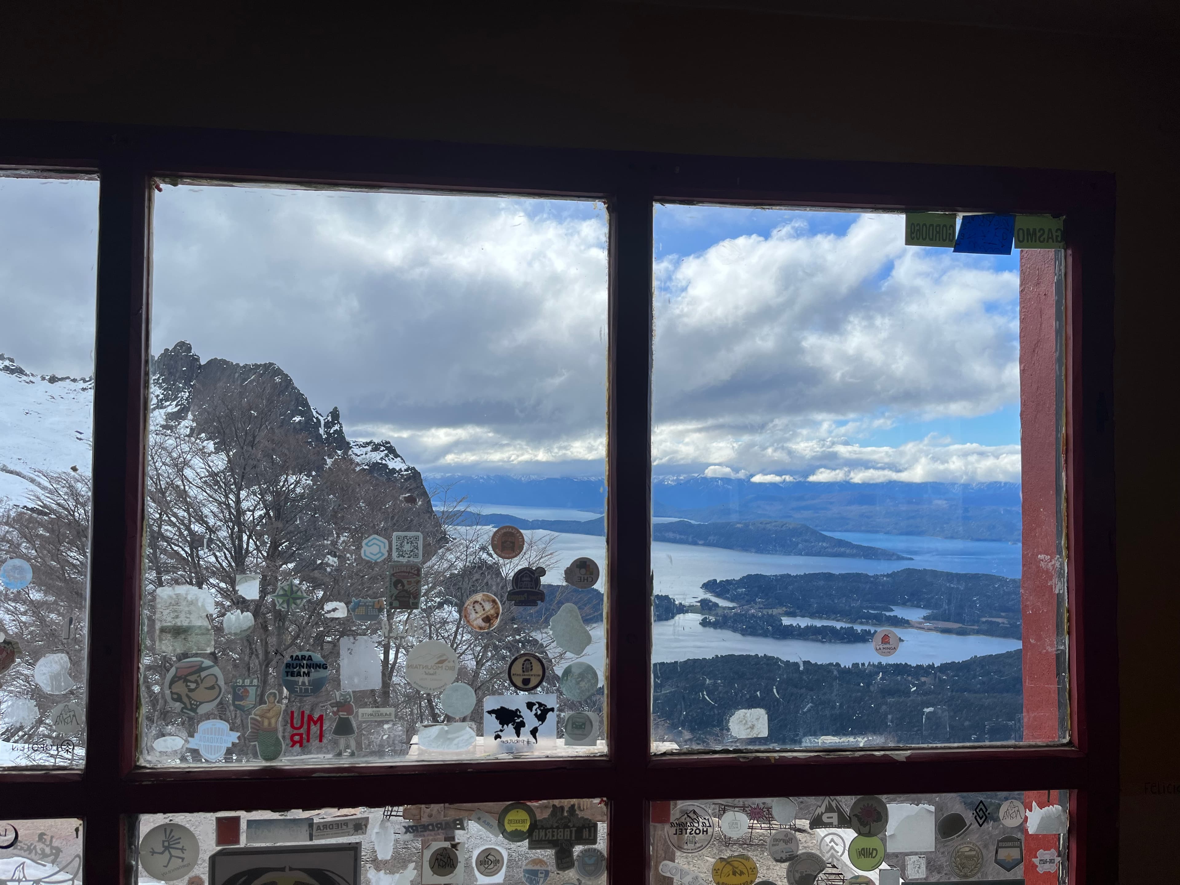 View from the window of Refugio Lopez in Bariloche, Argentina.