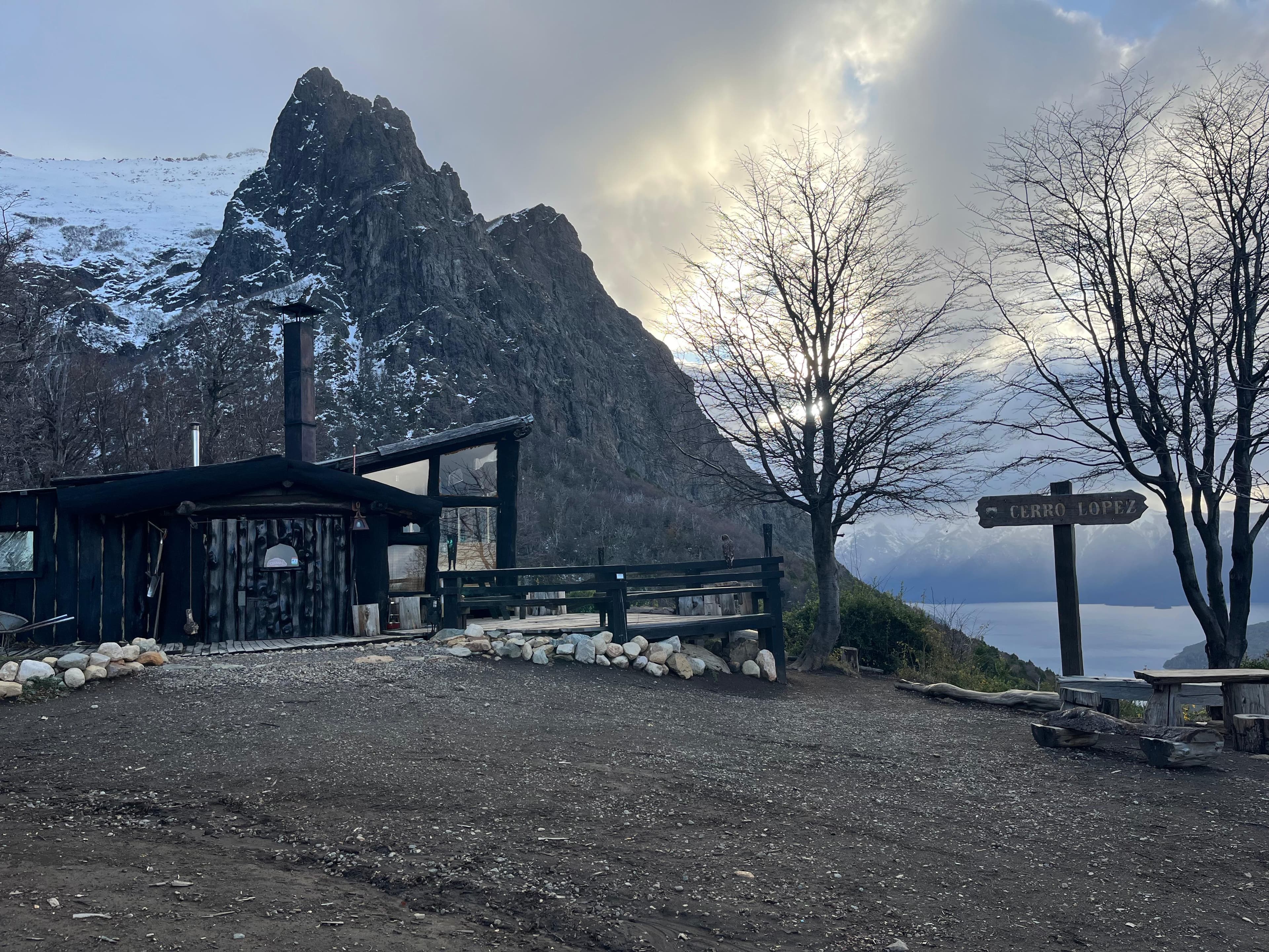 Halfway up is Refugio Roca Negra, which works as a rest stop and viewpoint, offering homemade food (empanadas, fondues) in a forest setting, also accessible by 4x4 vehicles.