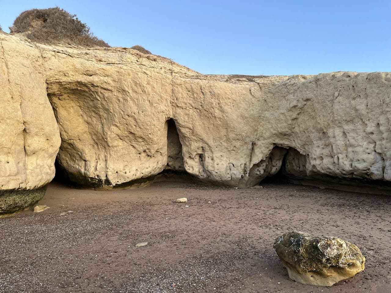 Punta Cuevas, the historical site where the Welsh colony began in 1865. These natural and excavated caves are only accessible when the tide goes out, revealing a landscape full of history and marine fossils. They are located 3 kilometers south of the city center. Fact: right above the caves is the Landing Museum, which tells the whole story of how those pioneers survived in those shelters.