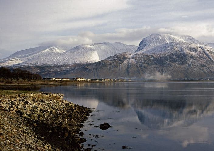 Ben Nevis, la montaña más alta de Gran Bretaña, en las tierras altas de Escocia.