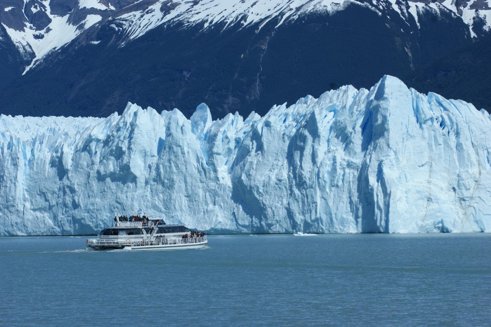 Navigation in front of the Perito Moreno glacier, El Calafate, Argentina.