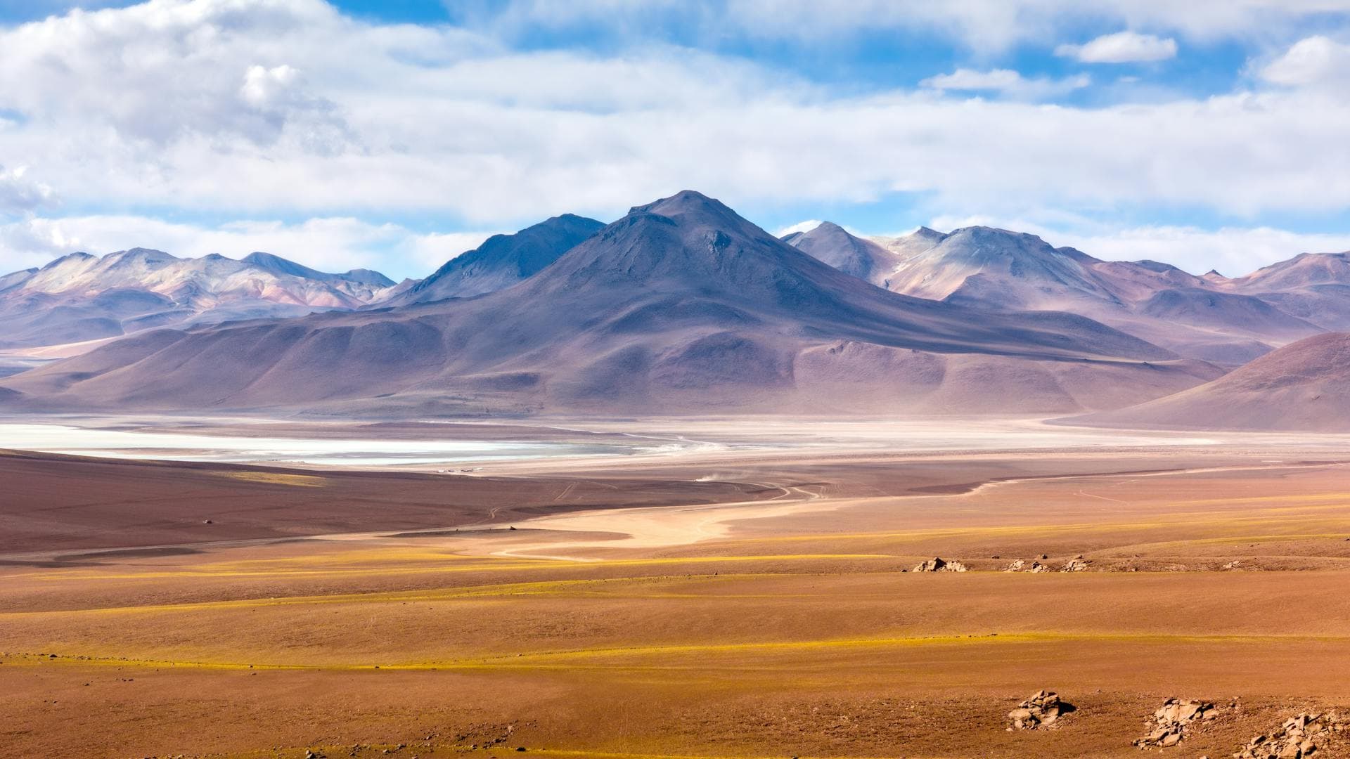 Landscape of the Atacama Desert, one of the driest places on the planet, in northern Chile.