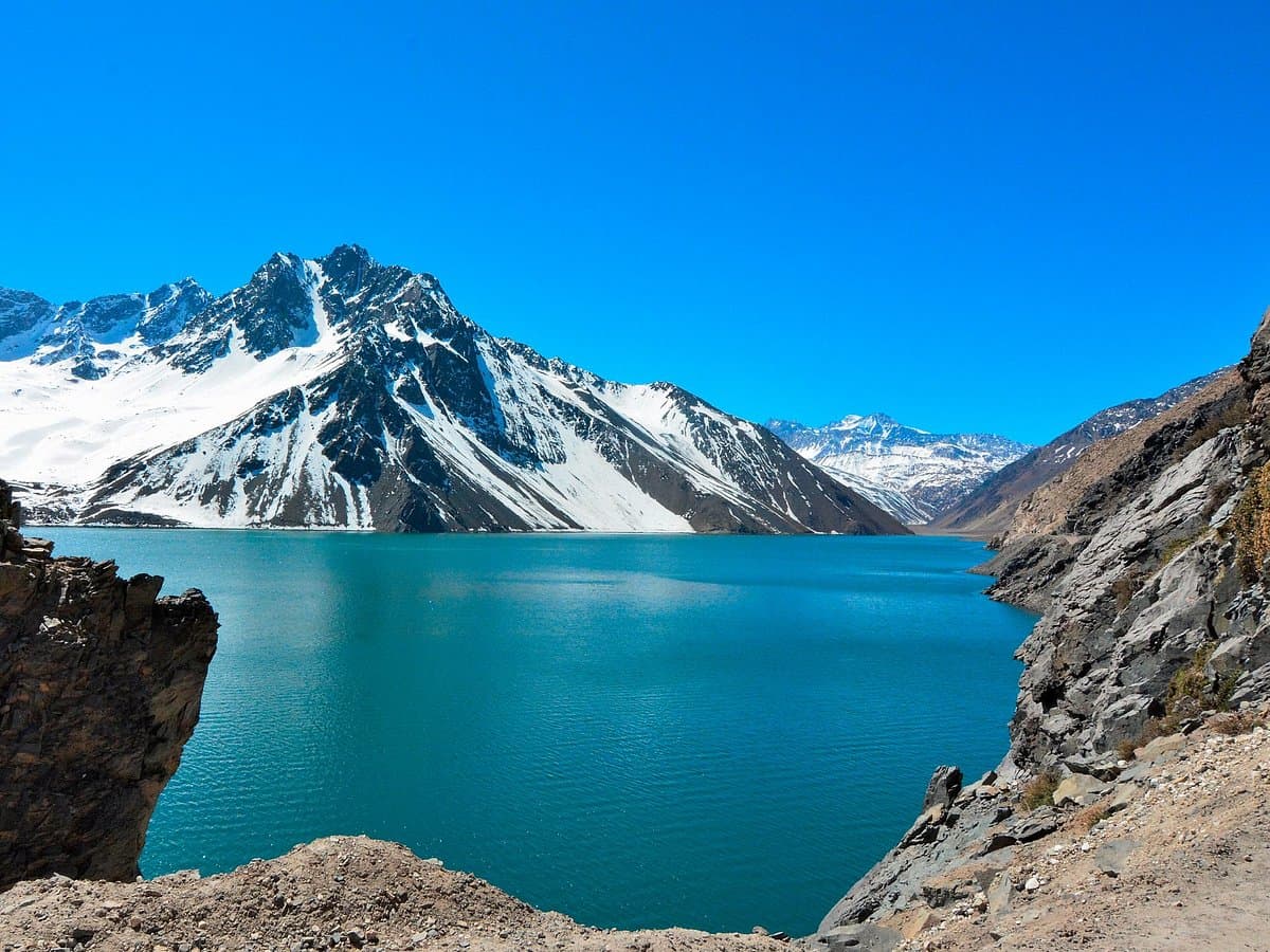 Enbalse El Yeso, en el Cajon del Maipo, Santiago de Chile.