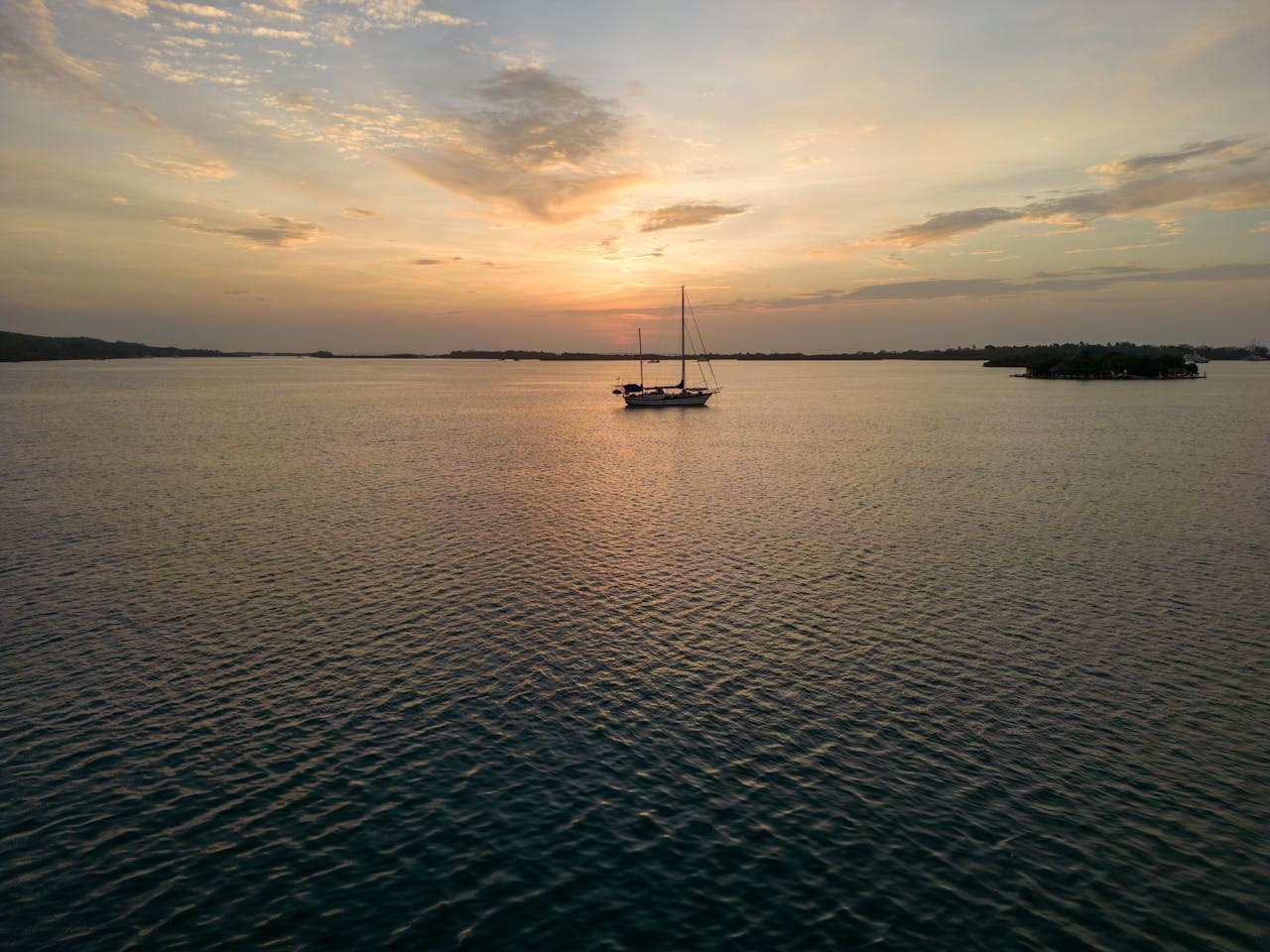 Sunset in Isla Barú, Cartagena de Indias, Colombia.