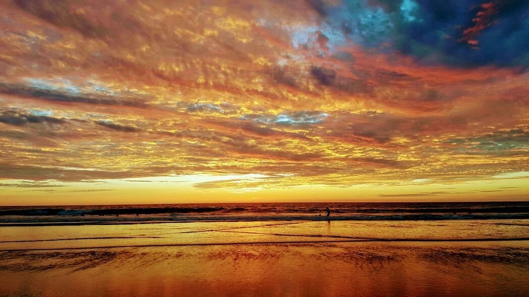 Sunset on Montañita beach, Ecuador.
