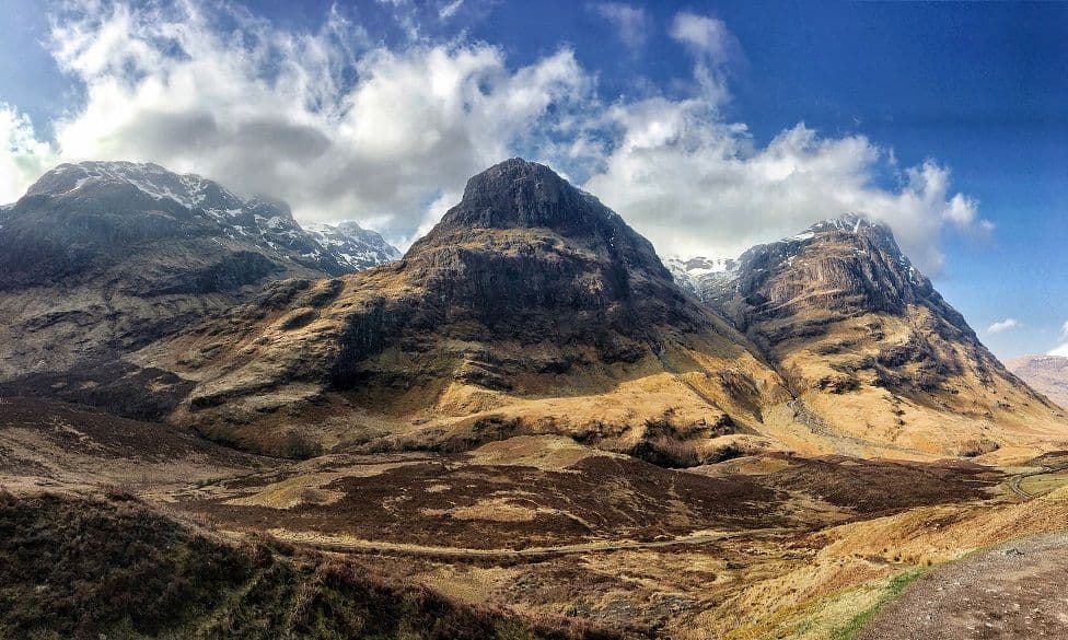 The Three Sisters of Glencoe in the Scottish Highlands.