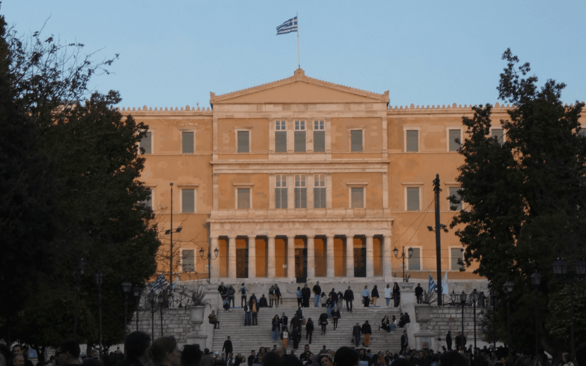 The Hellenic Parliament in Syntagma Square, the political and social heart of Athens.