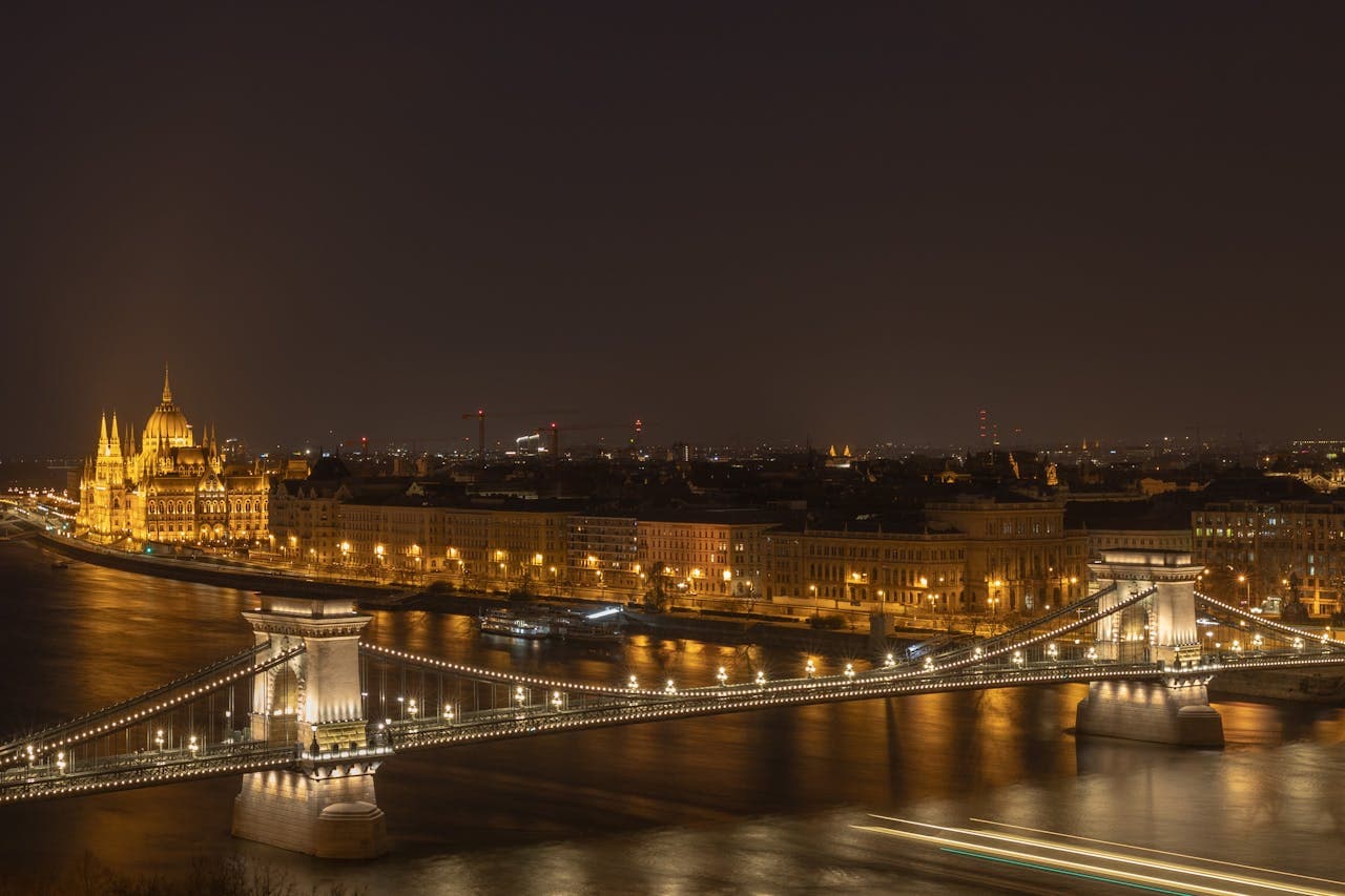 View from Fisherman’s Bastion towards the Parliament.
