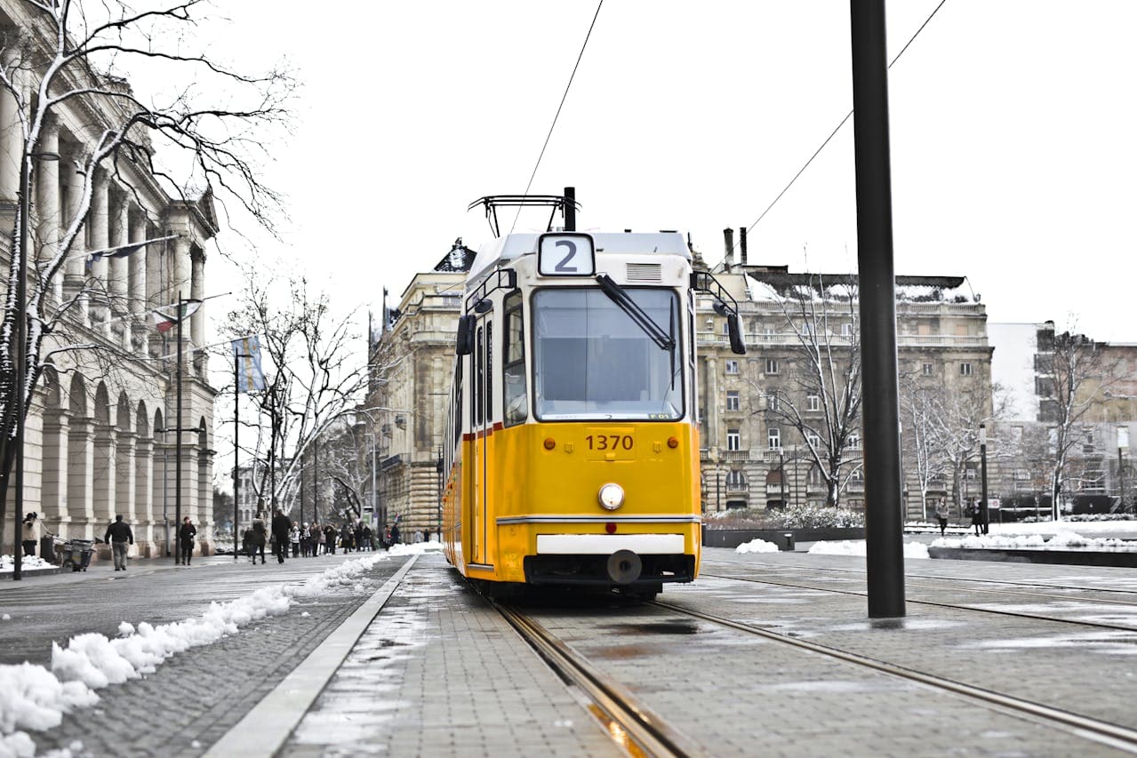 Trams in Budapest, one of the city’s most charming and efficient transport options.