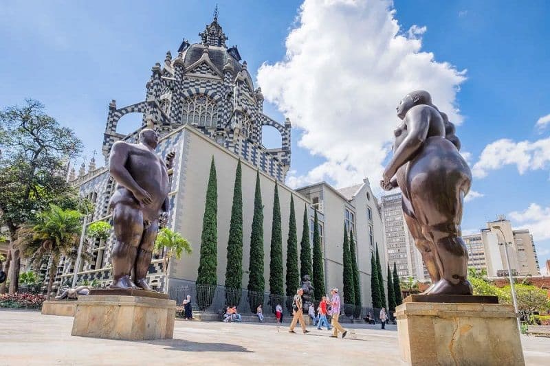 Sculptures by Fernando Botero in Plaza Botero, Medellín, Colombia.