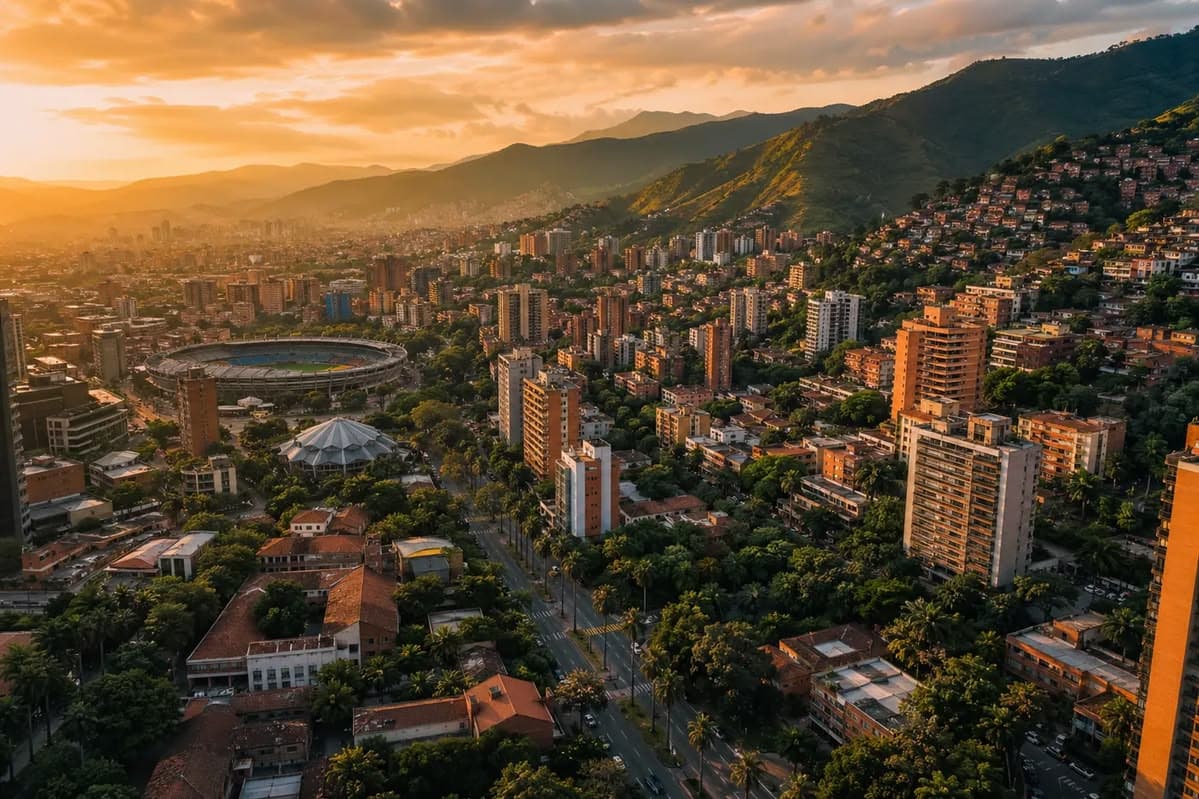 Panoramic view of the Laureles neighborhood, Medellín, Colombia.