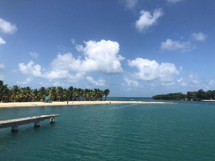 El lado este de la Península es una gran extensión de playa de arena blanca y manglares pesados en algunas áreas; el lado occidental está delimitado por una bahía larga y estrecha del mar Caribe con dirección norte-sur. 