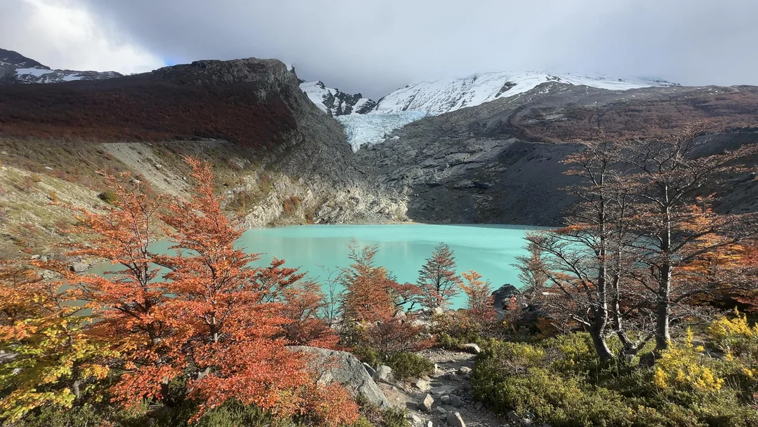 Lago del Desierto and the Huemul Glacier in the background, El Chaltén, Argentina.