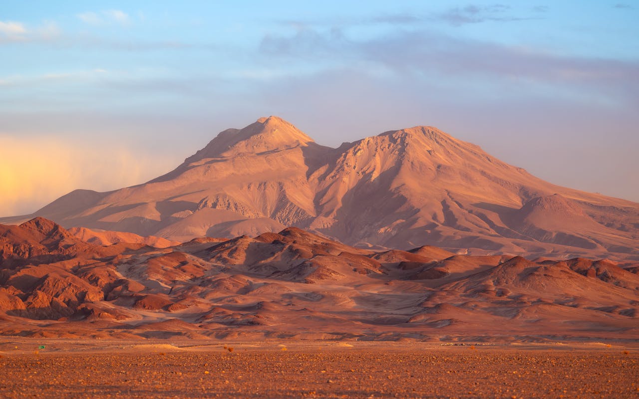 Paisaje del desierto de Atacama, uno de los lugares más áridos del planeta, en el norte de Chile.