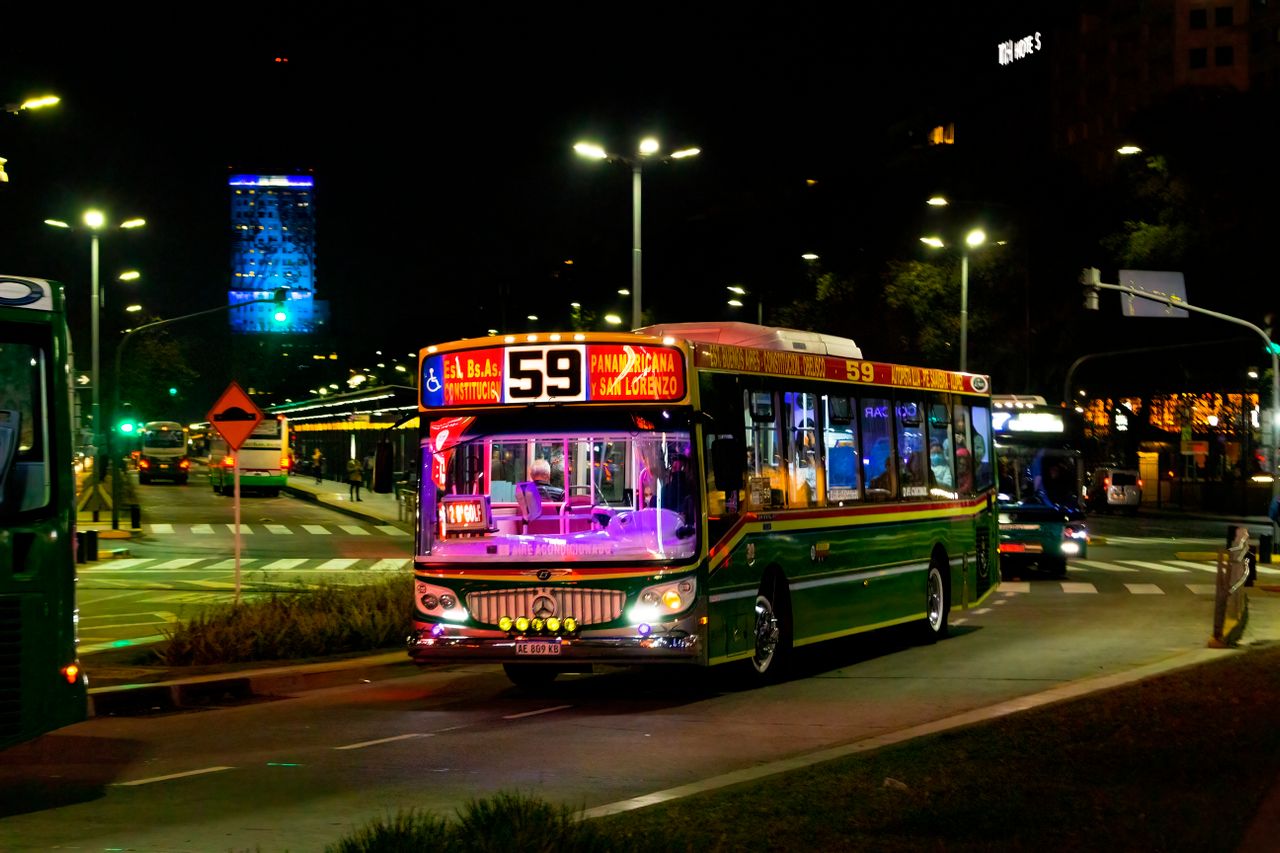 Public city bus in Buenos Aires, Argentina.