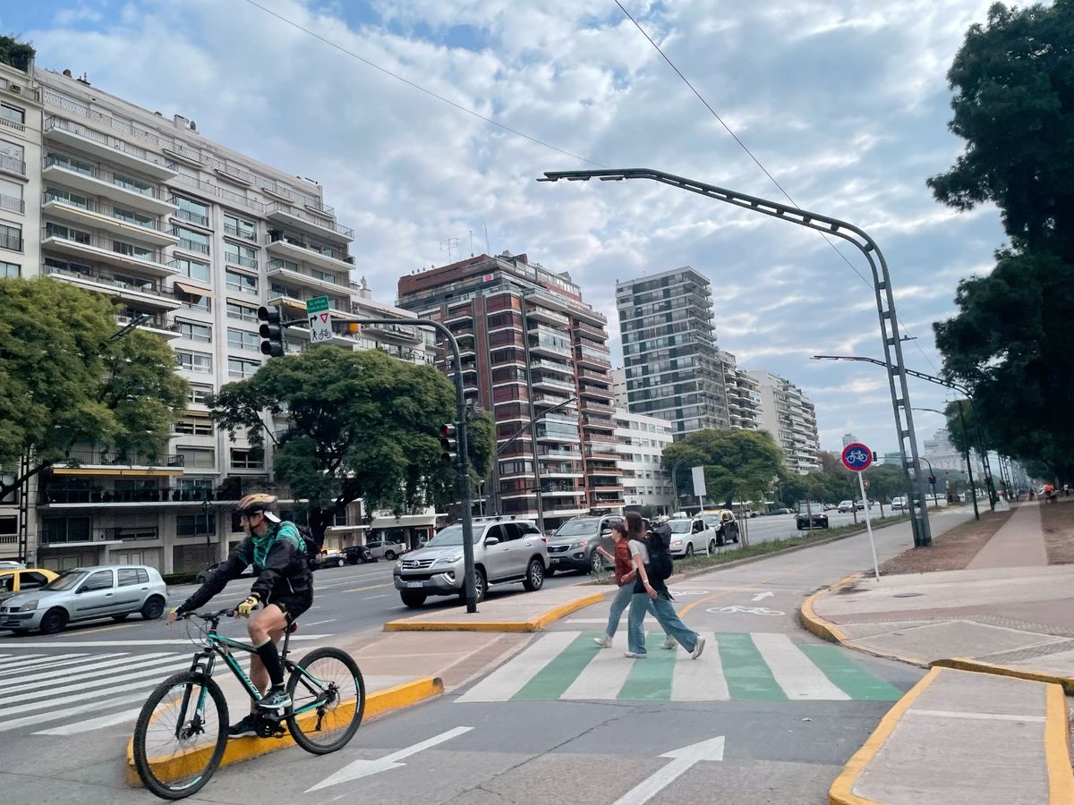 Bike lanes in the city of Buenos Aires, Argentina.
