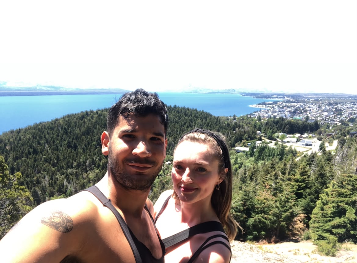 Enjoying the sun during one of our hikes up Cerro Otto, Bariloche. The walk up takes approximately an hour and a half.
