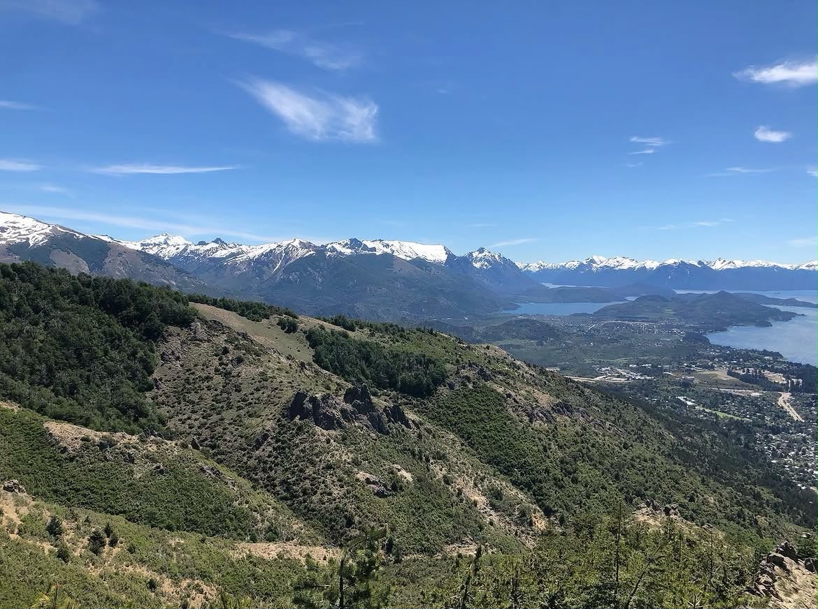 Views from the outdoor terrace of the Cerro Otto revolving cafeteria on a clear summer day.