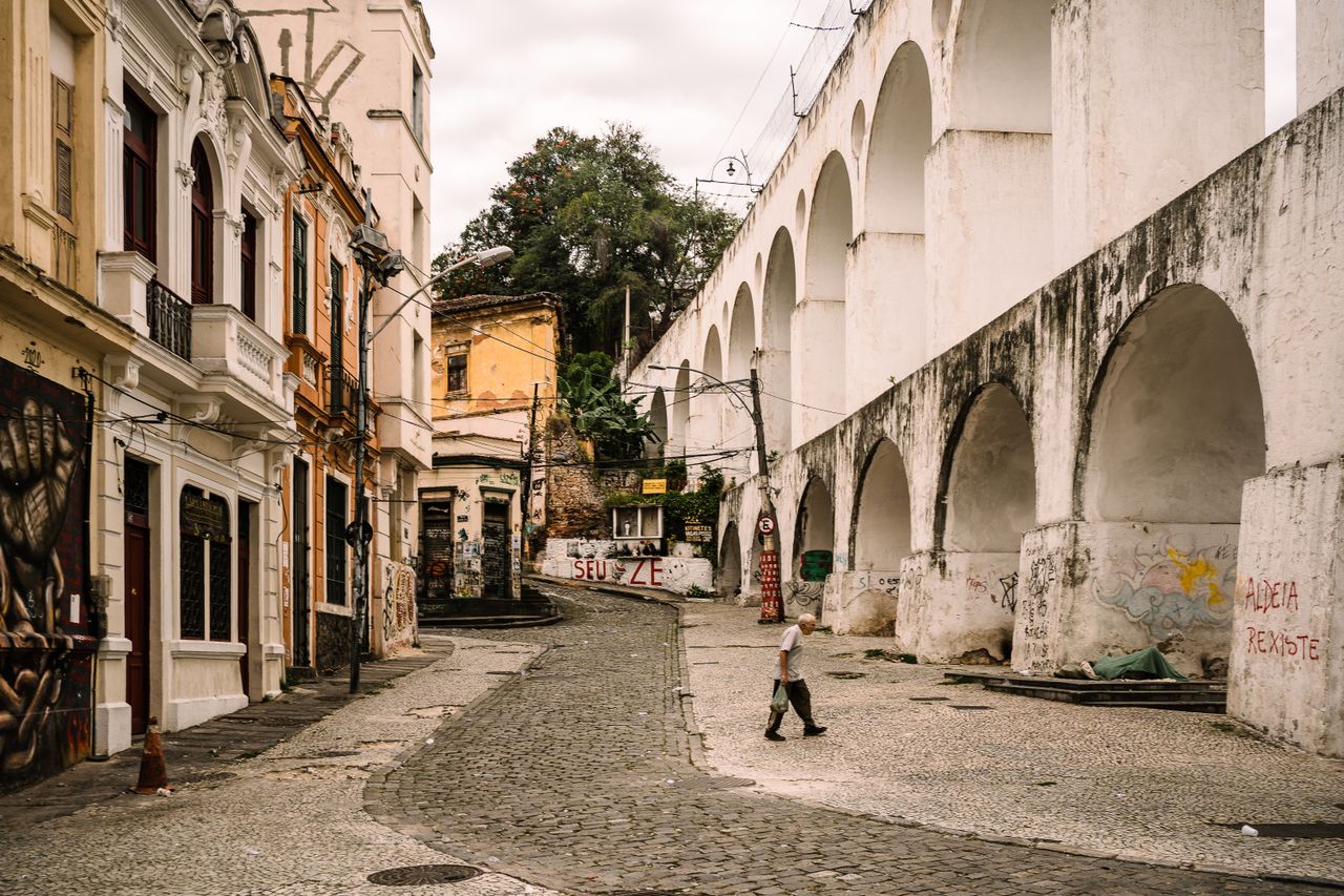 Região dos Arcos no bairro da Lapa no Rio de Janeiro, Brasil.