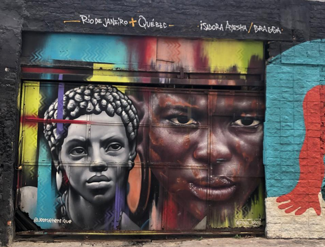 Arte callejero en las calles del barrio de Lapa, Río de Janeiro.