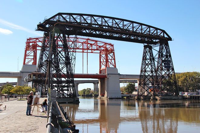 Ponte Transbordador Nicolás Avellaneda em La Boca, Buenos Aires.