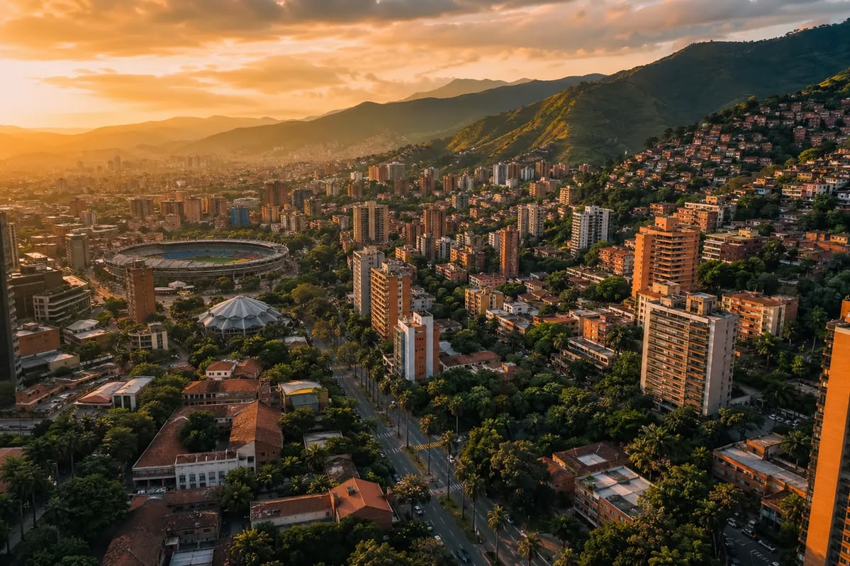 Vista panorámica del barrio Laureles, Medellín, Colombia.