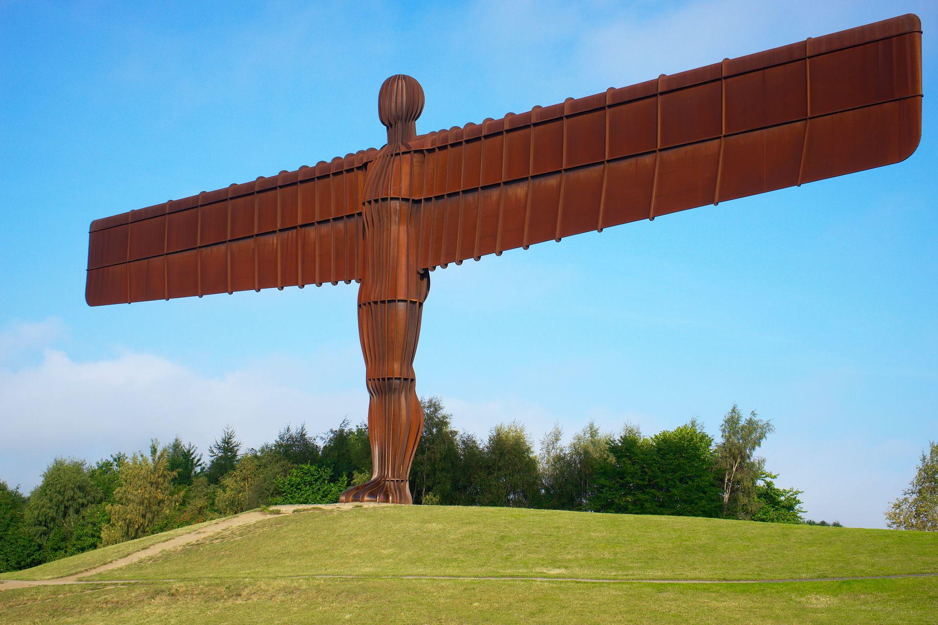 The Angel of the North, an iconic steel sculpture in Gateshead, England.