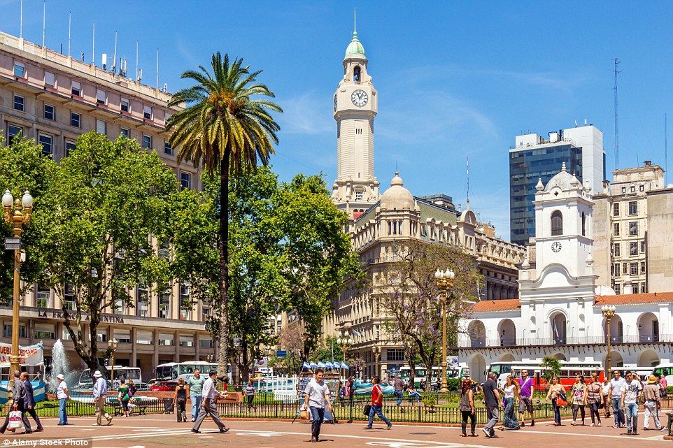 Historic Cabildo of Buenos Aires seen from Plaza de Mayo.