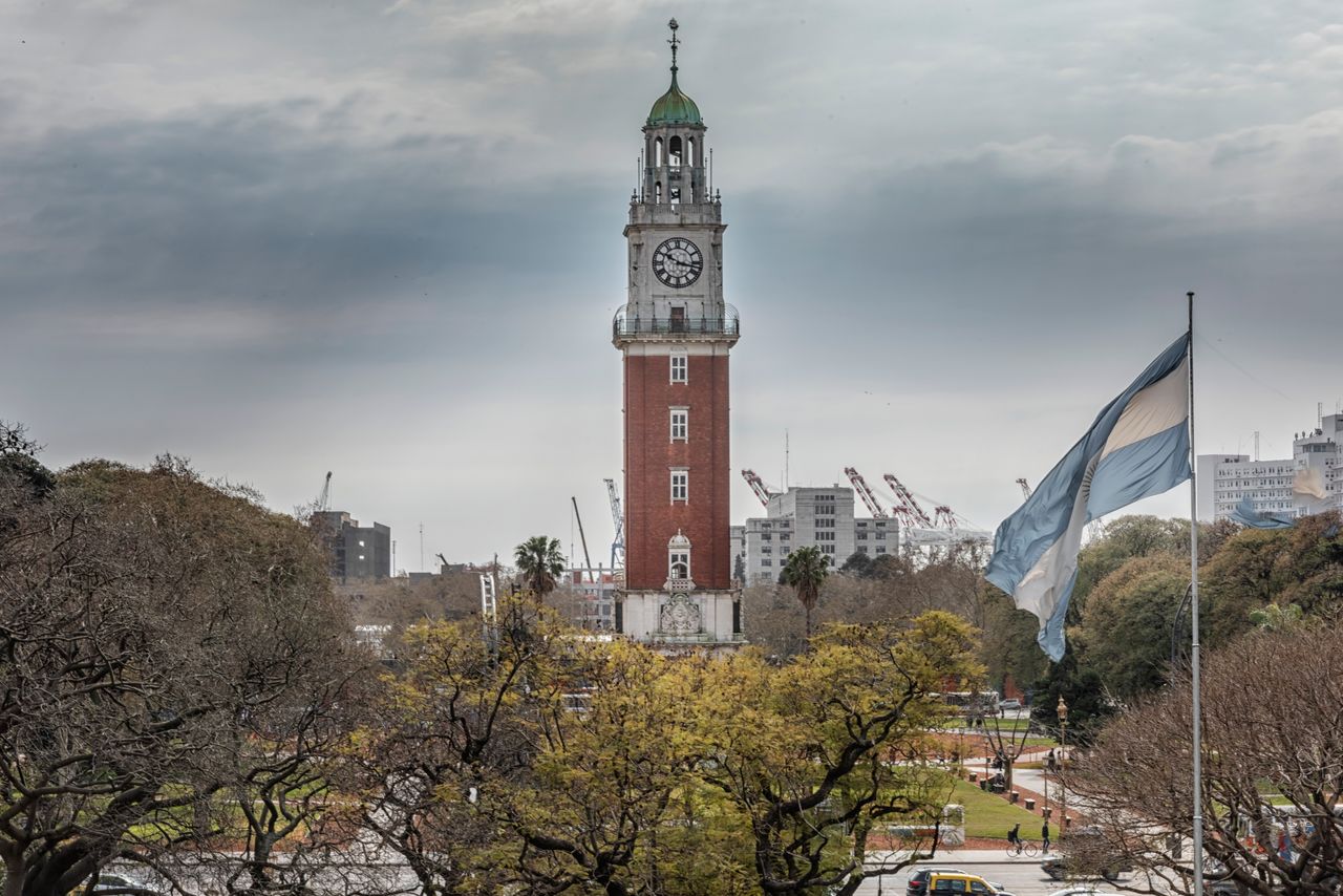 The Monumental Tower (English Tower) in the Retiro neighborhood, Buenos Aires.