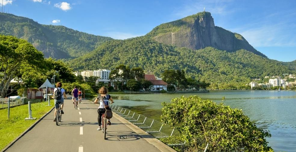 Ciclovía alrededor de la Lagoa Rodrigo de Freitas en Río de Janeiro