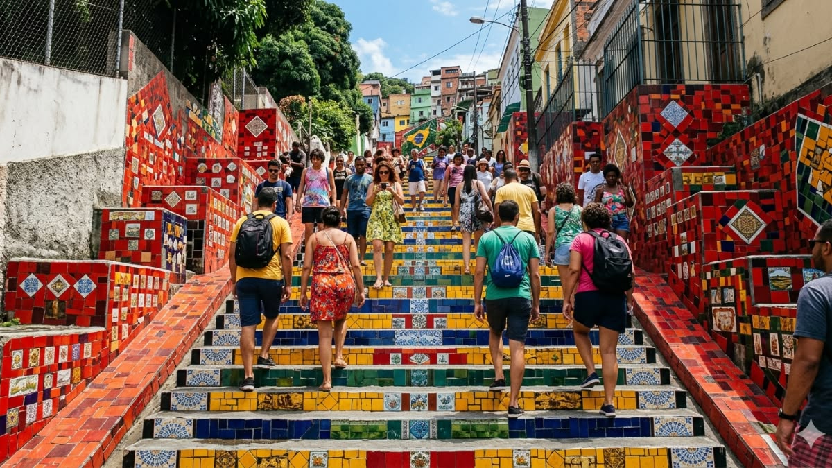 Escadaria Selarón en Río de Janeiro, Brasil.