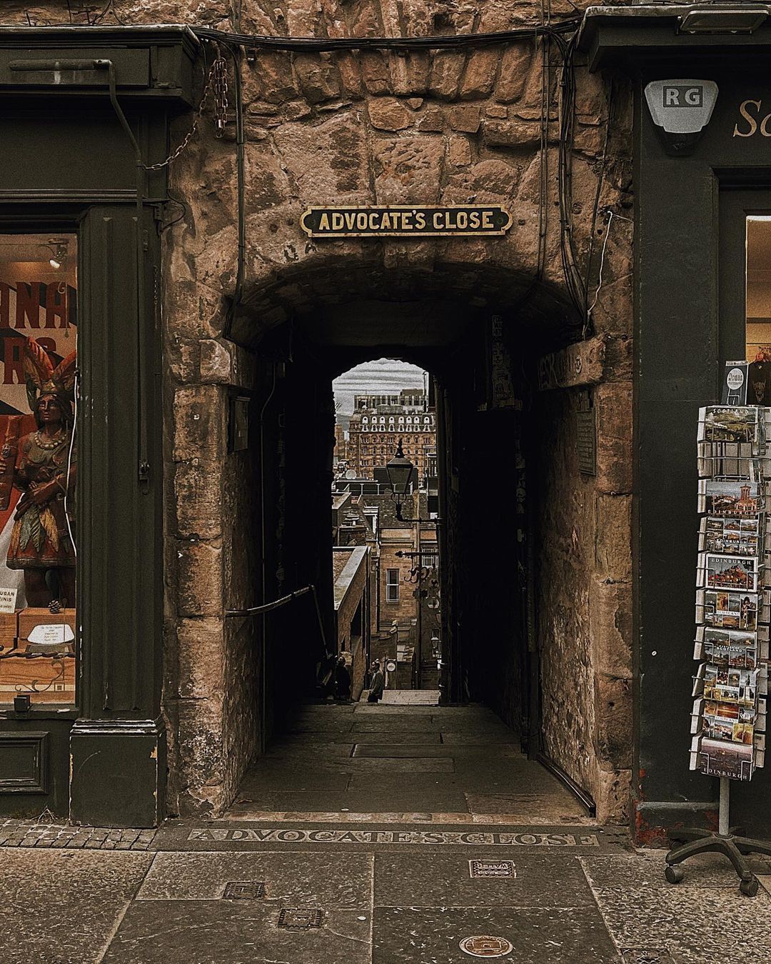 Advocate's Close na Royal Mile de Edimburgo, Escócia.