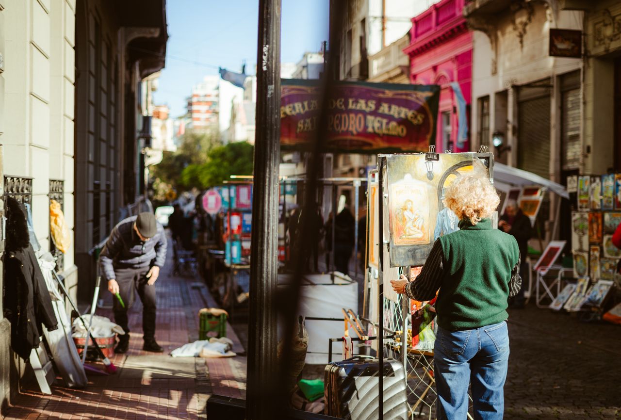 Feria de los domingos en San Telmo, Buenos Aires.