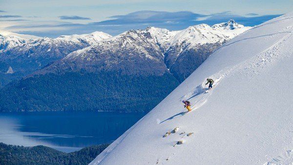 Panoramas of the Andes Mountain Range from the upper sectors of Cerro Bayo ski resort.